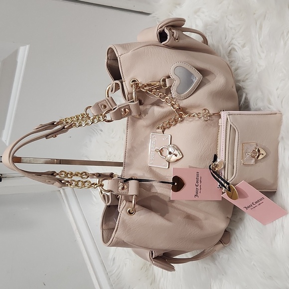 🔹Juicy Couture🔹 Exclusive ROLLING ON satchel Sandstone Shoulder Bag Wallet Set - Picture 2 of 16